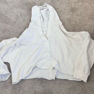 Aerie White Hooded Sweatshirt